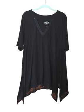 Torrid Super Soft Knits Sharkbite Top Lace Trim